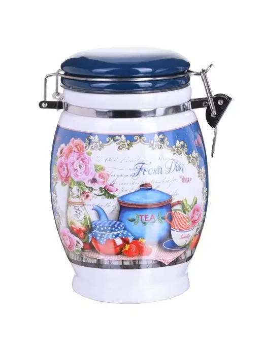 Банка для сыпучих продуктов керамика с крышкой 900 мл - фото 7