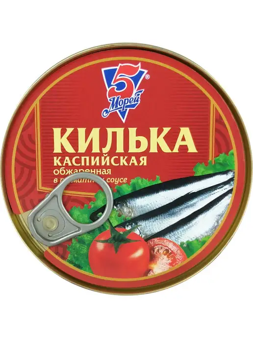 5 Морей Килька обжаренная в томатном соусе, 240 г - 4 шт, 240 г, 2 шт, фото 2