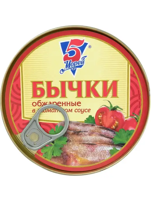 5 Морей Бычки обжаренные в томатном соусе, 240 г - 2 шт, 240 г, 2 шт, фото 2
