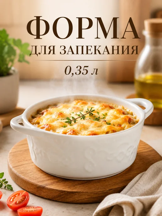 Форма для запекания 0,35 л, с ручками, 350 мл