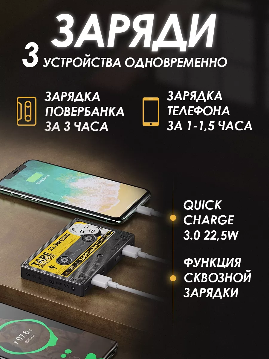 Внешний аккумулятор Power bank Повербанк мини 10000 mAh REMAX 62370445  купить за 1 621 ₽ в интернет-магазине Wildberries