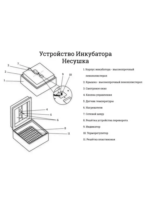Несушка Инкубатор для яиц автоматический 63 яйца, белый, фото 7