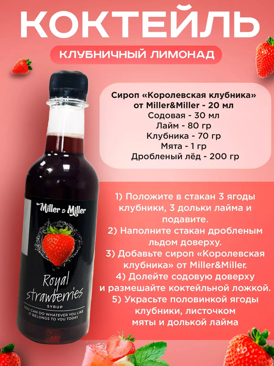 Набор сиропов для коктейлейи и кофе 4шт Miller&Miller 62586591 купить за  909 ₽ в интернет-магазине Wildberries