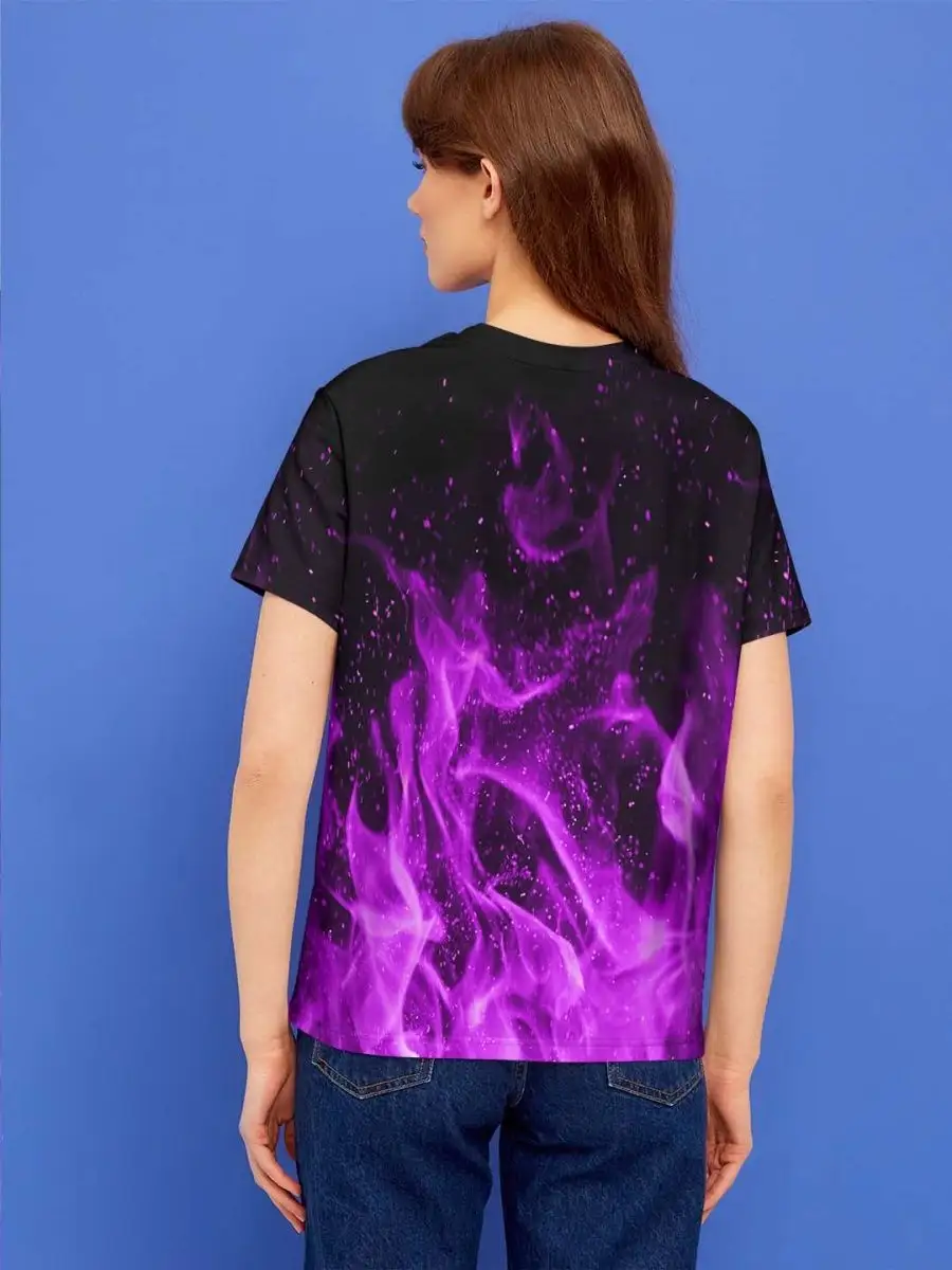 Хлопковая футболка пламя, fire, огонь