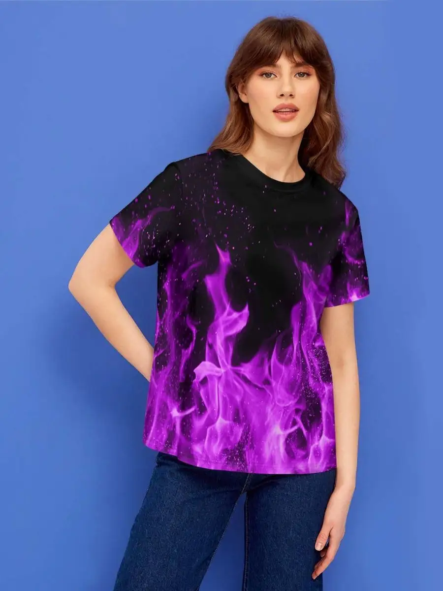 Хлопковая футболка пламя, fire, огонь