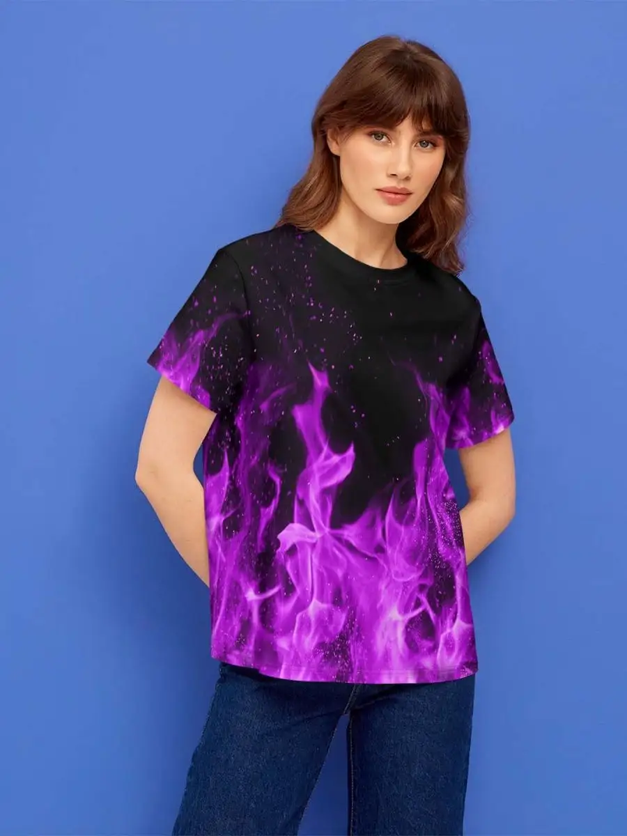 Хлопковая футболка пламя, fire, огонь