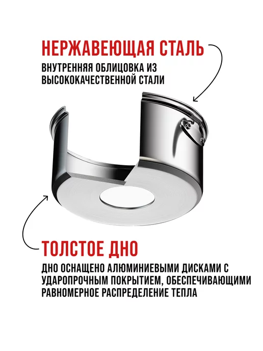 Кастрюли набор с крышкой нержавейка с толстым дном 3 шт - фото 8