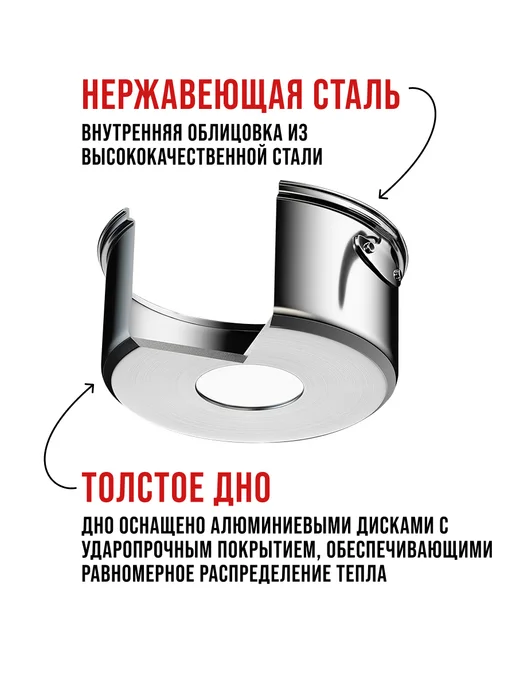 Набор кастрюль с крышками 3 шт. нержавейка - фото 8