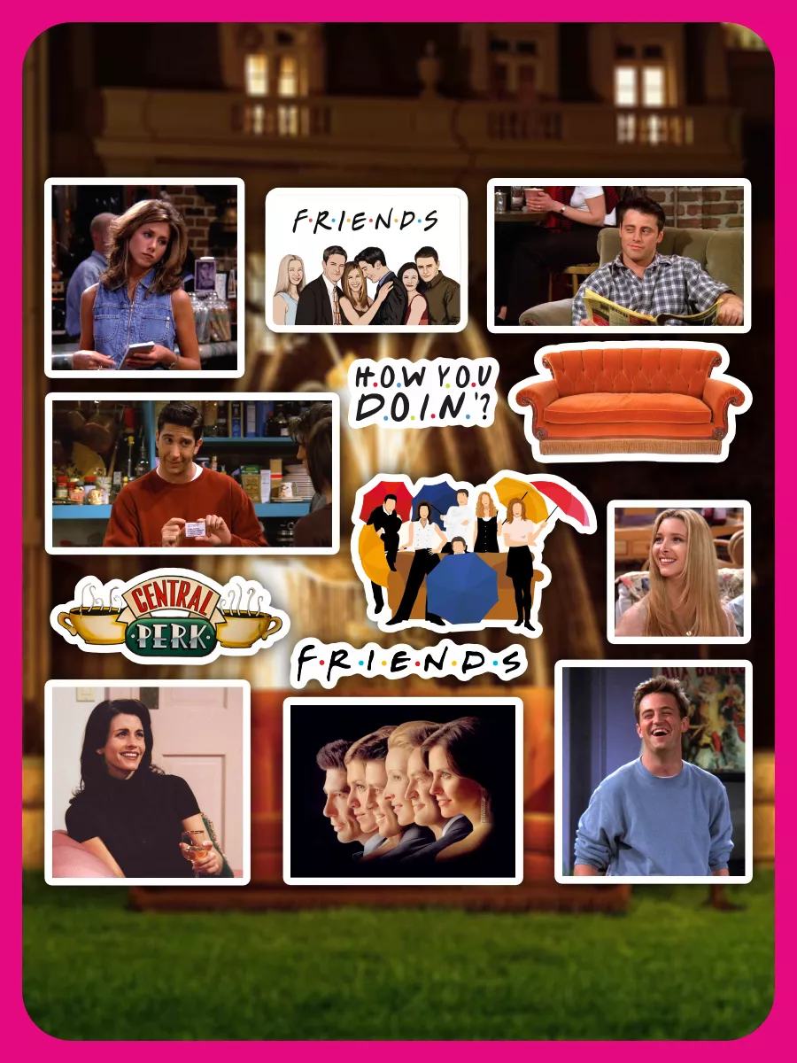 Наклейки на телефон стикеры Сериал Друзья Friends NEW Наклейки за Копейки  62645200 купить за 261 ₽ в интернет-магазине Wildberries