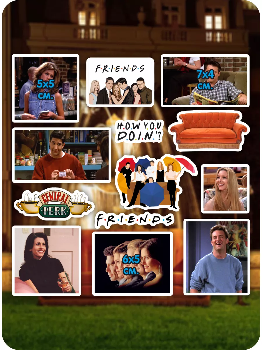 Наклейки на телефон стикеры Сериал Друзья Friends NEW Наклейки за Копейки  62645200 купить за 261 ₽ в интернет-магазине Wildberries