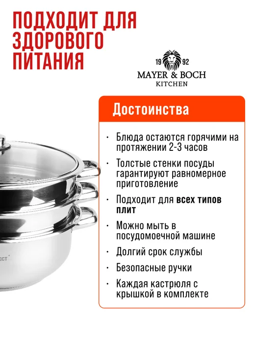 Мантоварка пароварка из нержавеющей стали 2 яруса - фото 4