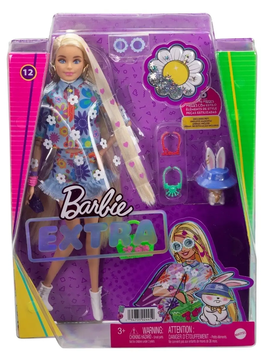 Кукла Barbie/Барби Extra Экстра в одежде с цветочным принтом HDJ45 Barbie  62875164 купить за 3 162 ₽ в интернет-магазине Wildberries