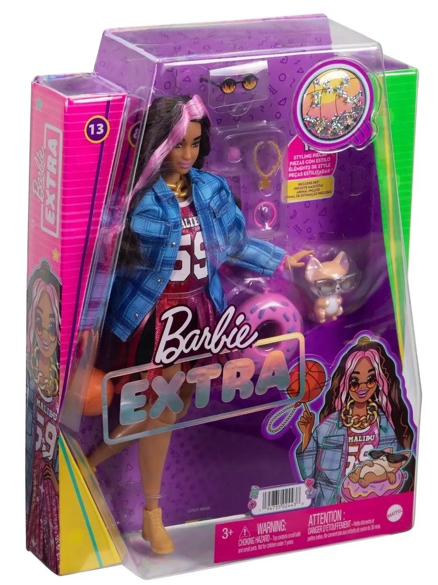 Кукла Barbie/Барби Extra Экстра в платье (баскетбольный стиль) HDJ46 Barbie  62875170 купить за 3 554 ₽ в интернет-магазине Wildberries