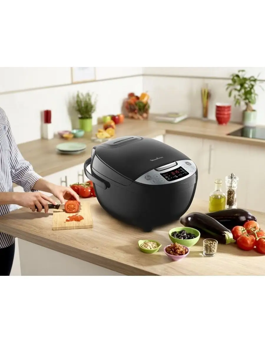 Мультиварка Simply Cook MK611832 с 10 программами, черная Moulinex 62912077  купить в интернет-магазине Wildberries