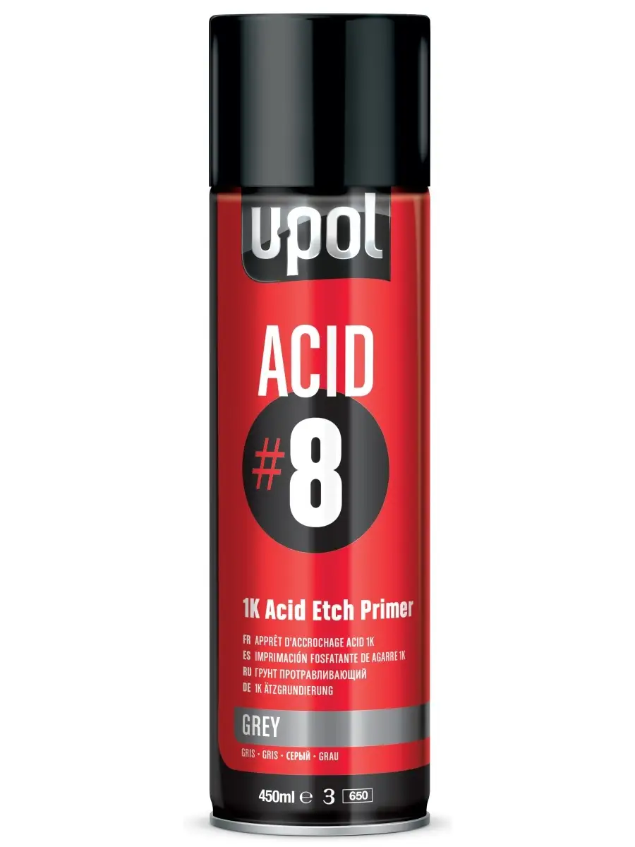 Грунт-аэрозоль серый протравливающий ACID#8 (450мл) U-POL 63042174 купить за 1 275 ₽ в интернет-магазине Wildberries