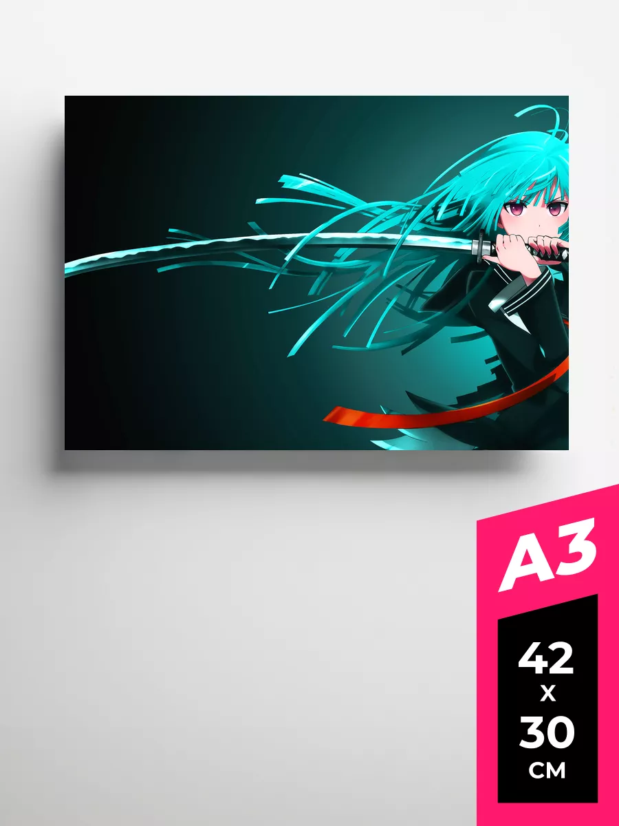 Интерьерный постер аниме / плакат / Девушка Anime с мечом Anime Poster  Premium 63226263 купить за 675 ₽ в интернет-магазине Wildberries