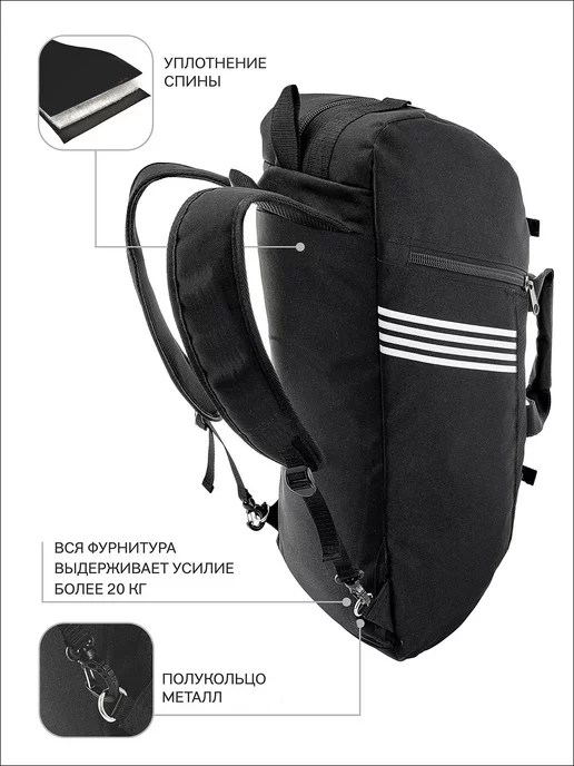heavenly bags Сумка спортивная для фитнеса дорожная большая рюкзак, вариант, фото 6