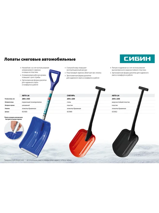 СИБИН Автомобильная лопата стальная 421840, черный, фото 6