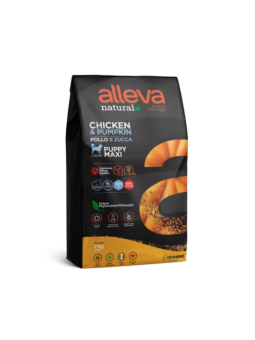 Сухой корм Alleva Тыквой для собак, крупные, щенки, курица, 2 кг, фото 2