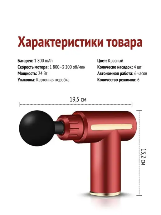 Alisashops Массажный пистолет для тела ног шеи спины, черный, фото 3