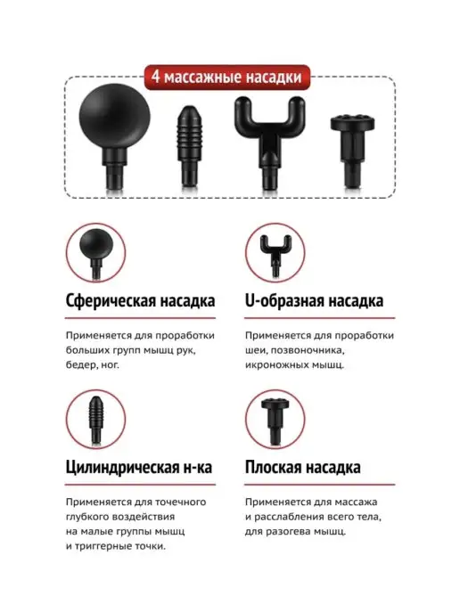 Alisashops Массажный пистолет для тела ног шеи спины, черный, фото 4