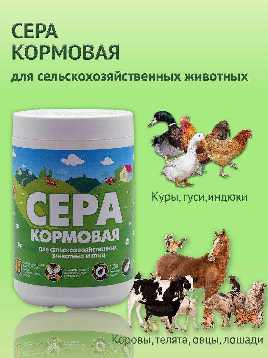 Сера кормовая, для коров, кур, овец, лошадей Витамины для животных 63357532  купить за 442 ₽ в интернет-магазине Wildberries