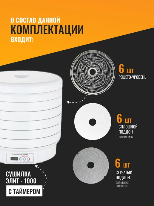 волтера Сушилка Элит-1000 с таймером, белый, фото 2