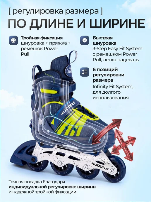 Hudora Ролики раздвижные inline Skates Comfort, синий, фото 2
