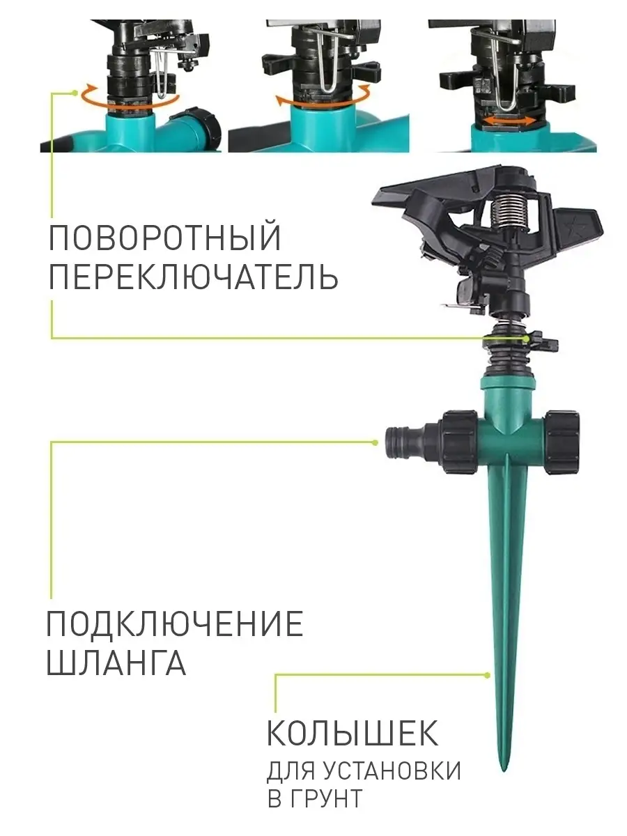 Разбрызгиватель дождеватель для полива садовый Dachnik 63412071 купить за  515 ₽ в интернет-магазине Wildberries