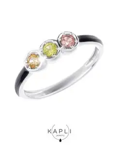 Кольцо серебряное с натуральными цветными Турмалинами KAPLI jewelry 63455964 купить за 1 545 ₽ в интернет-магазине Wildberries