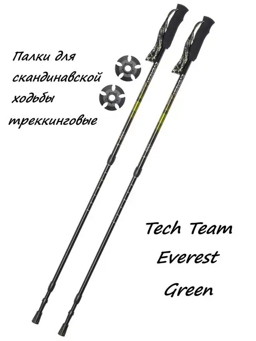 TechTeam Палки для скандинавской ходьбы и треккинга Everest Blue, зеленый