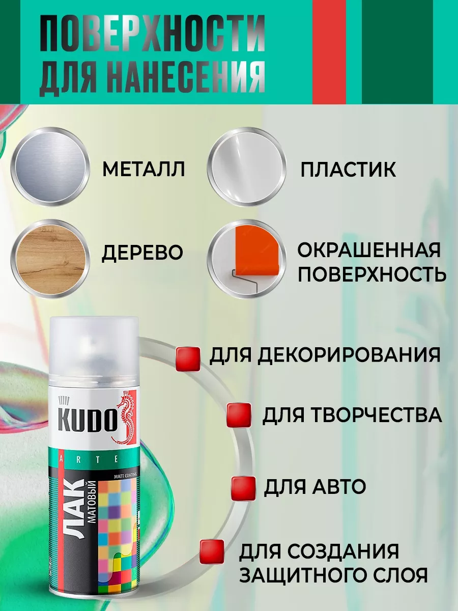 Лак акриловый матовый в баллончике 520мл KUDO 63545341 купить за 420 ₽ в  интернет-магазине Wildberries