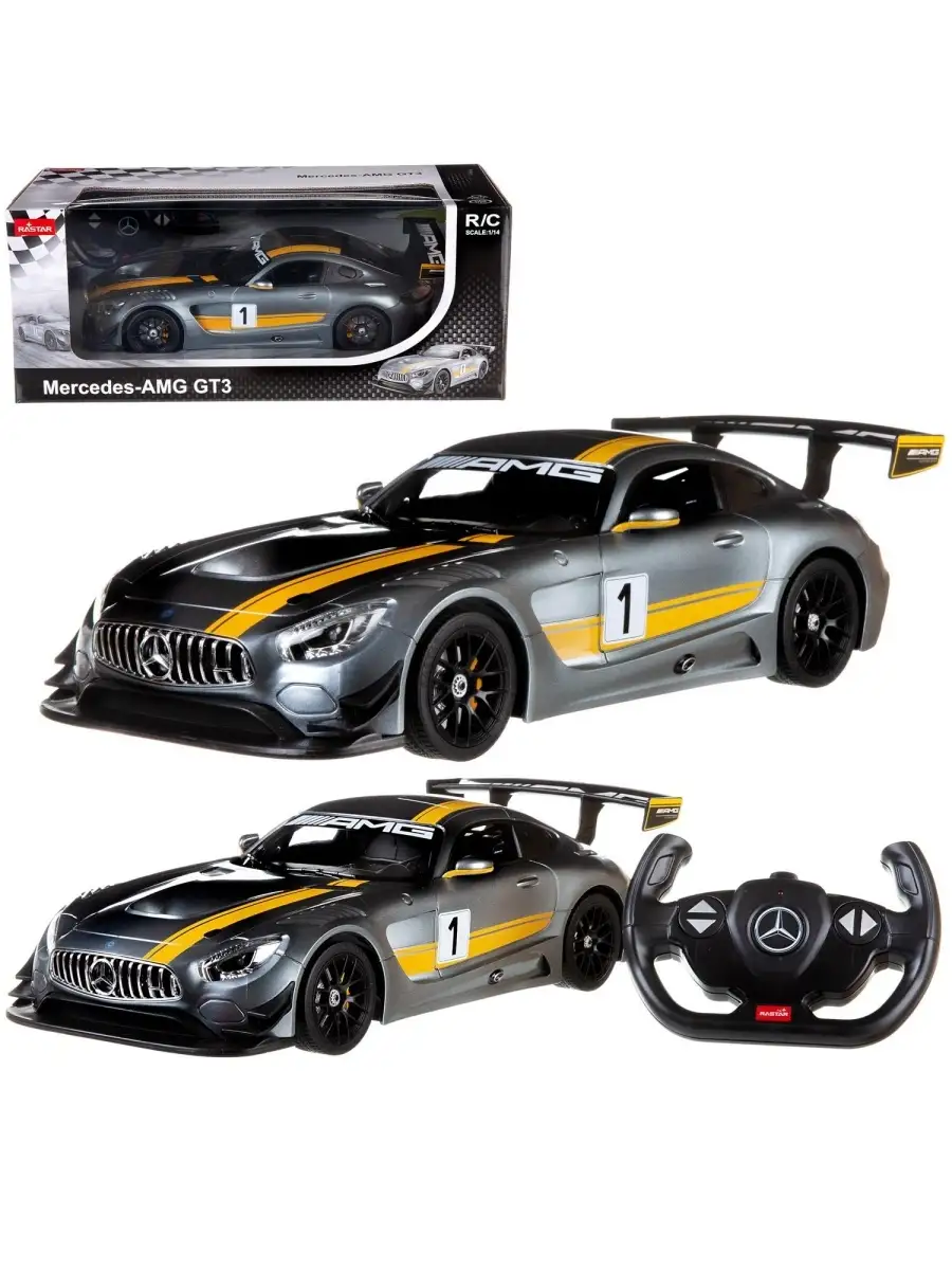 Машина р/у 1:14 Mercedes AMG GT3, цвет серый RASTAR 63560880 купить за 3  172 ₽ в интернет-магазине Wildberries