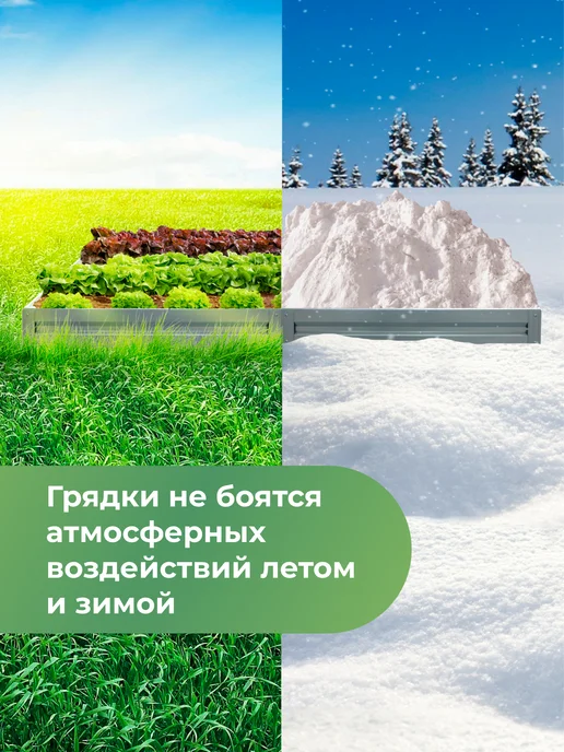 По Уму Грядка оцинкованная 3 м для сада и огорода, 1,0х3,0х0,15 м, 1.0x2.0x0.15 м, 2 м, фото 5