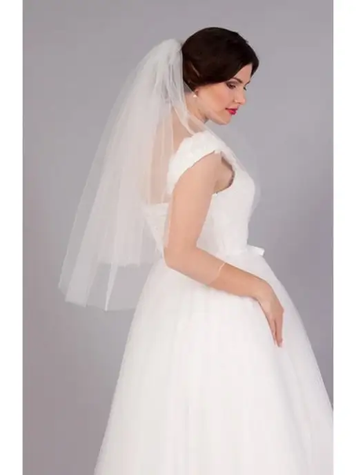 Romantic Wedding Фата невесты короткая свадебная девичник, белый, фото 5