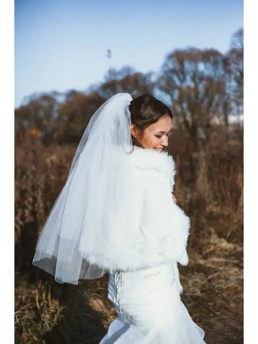 Romantic Wedding Фата невесты короткая свадебная девичник, белый, фото 8