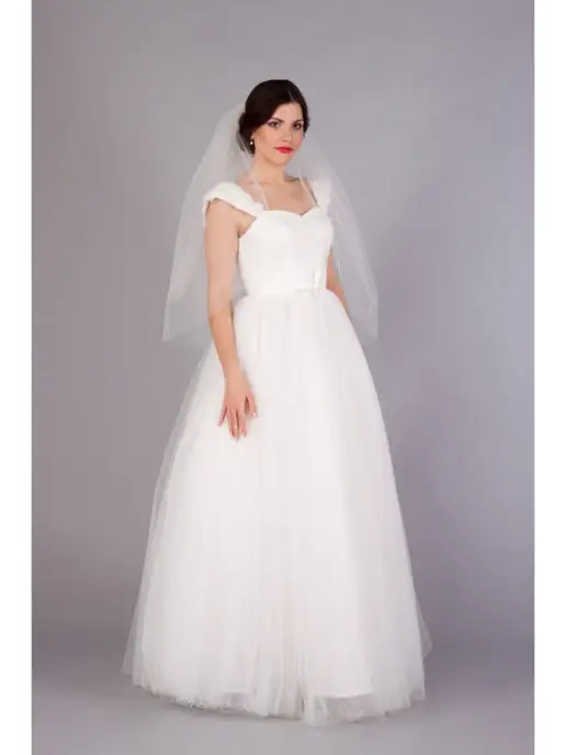 Romantic Wedding Фата короткая свадебная без декора пышная невесты, белый, фото 7