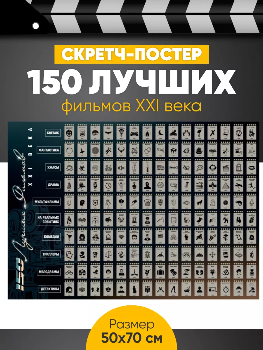 Скретч-постер 150 лучших фильмов XXI века Gift Development 63643289 купить  за 645 ₽ в интернет-магазине Wildberries