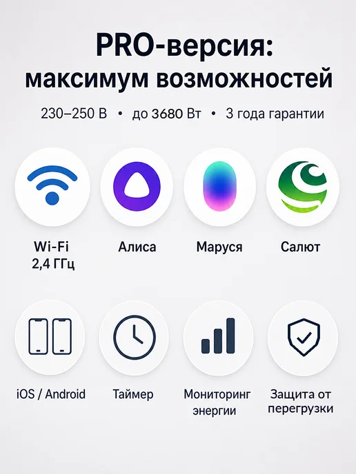 EKF Умная розетка Алиса Яндекс wifi с таймером Салют Маруся PRO, черный, фото 2