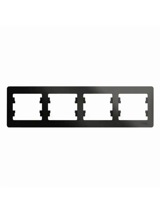 Systeme Electric Рамка Glossa для розетки и выключателя 4 поста антрацит, черный, фото 5
