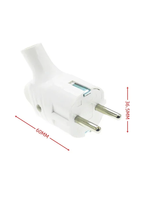 Marlen-M Вилка электрическая угловая, с кольцом, 10-16А, 250V, белая, белый, фото 2