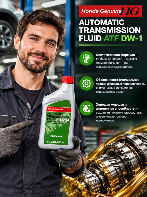 Honda Трансмиссионное масло ATF DW-1 1л. 082009008, 1 л, фото 2