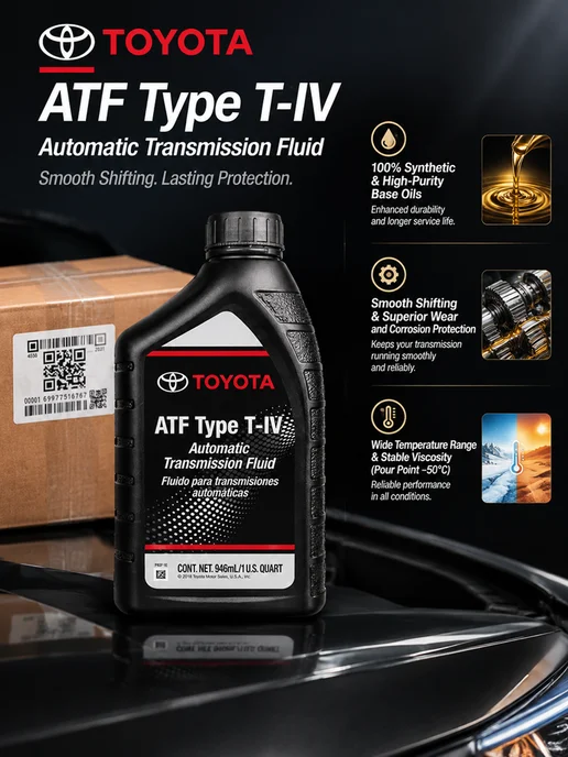 toyota Масло трансмиссионное ATF Type T-IV 0.946л. 00279-000T4, 0,946 л, фото 3