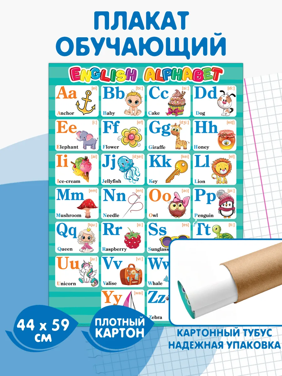 Английский алфавит плакат...