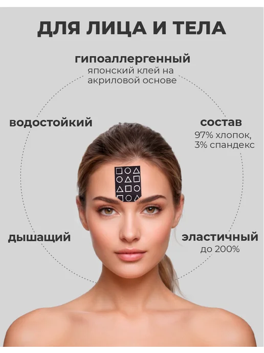 RIGHT ROUTE Кинезио тейп Райт Рут для лица и тела высокой фиксации, 5см, черный, фото 2