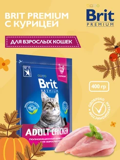 Корм сухой с курицей для взрослых кошек, 400 г Brit 63799614 купить за 260 ₽ в интернет-магазине Wildberries