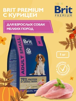 Корм сухой с курицей для мелких собак, 1 кг Brit 63837070 купить за 405 ₽ в интернет-магазине Wildberries