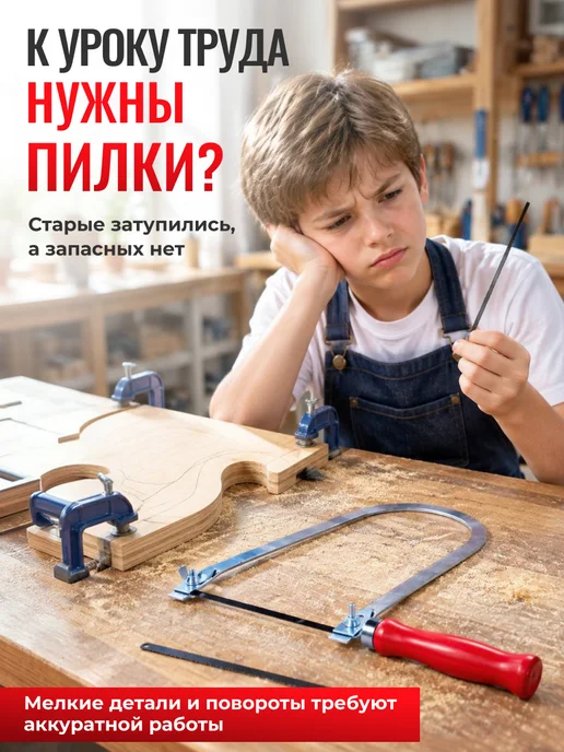 KomiChi Пилки для ручного лобзика механического полотно 130 мм 20 шт, 20 шт, фото 2