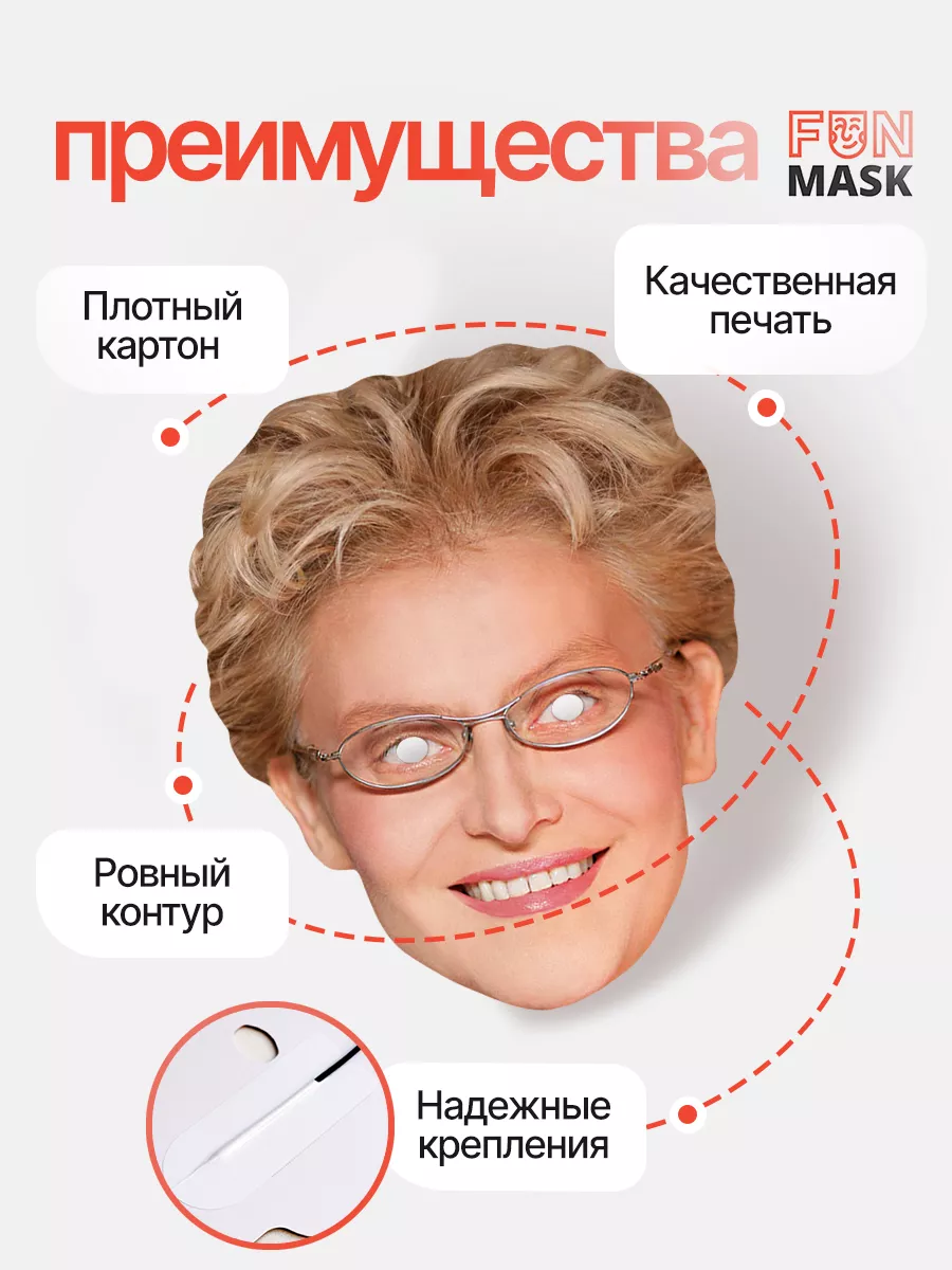 Маска Елена Малышева, картон FUN MASK 64039541 купить за 368 ₽ в  интернет-магазине Wildberries