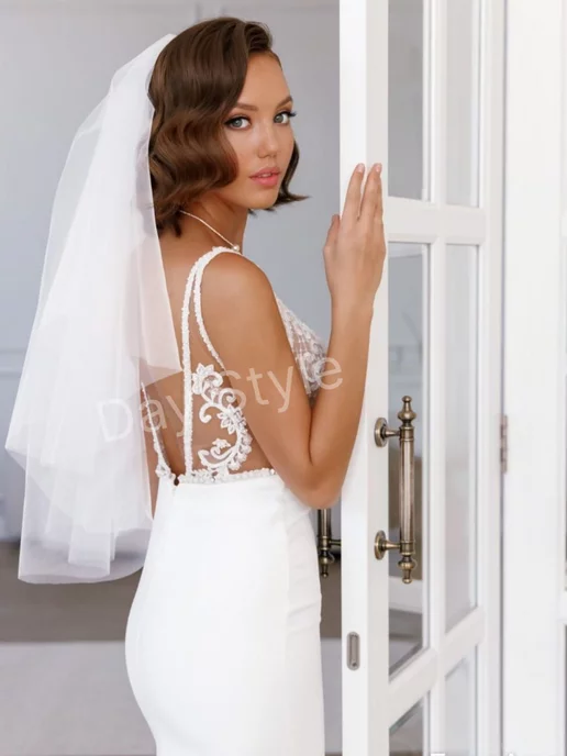 Day Style Фата свадебная короткая, белый